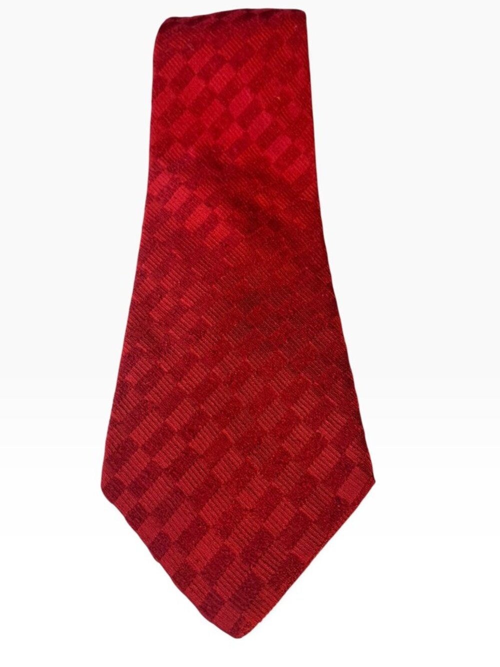 Vintage Neiman Marcus All Silk Red Wide Textured Tie Italy 58 x 5